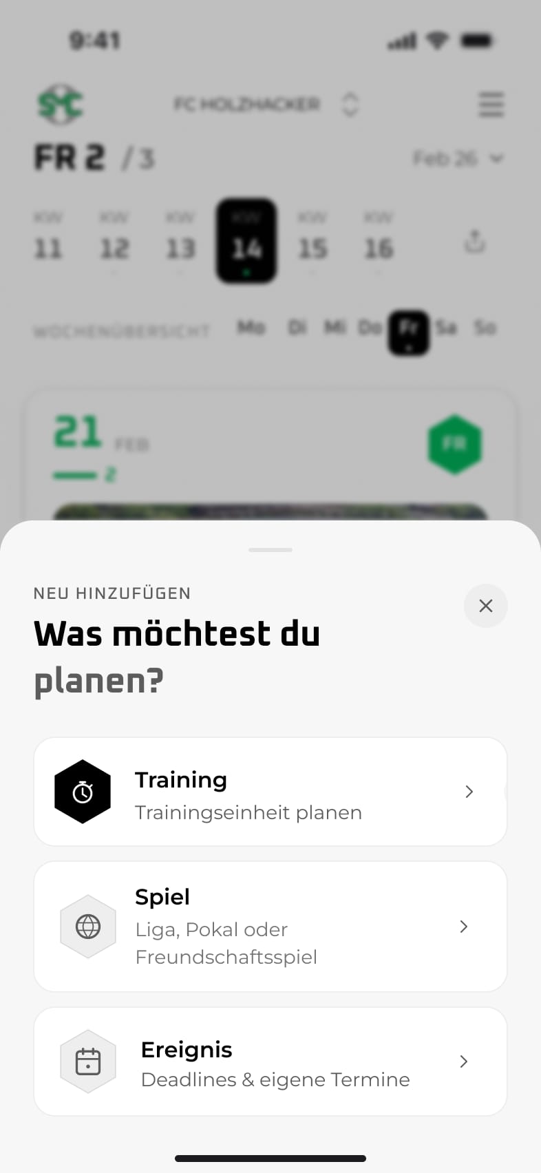 SMARTCOACH App – Neu anlegen